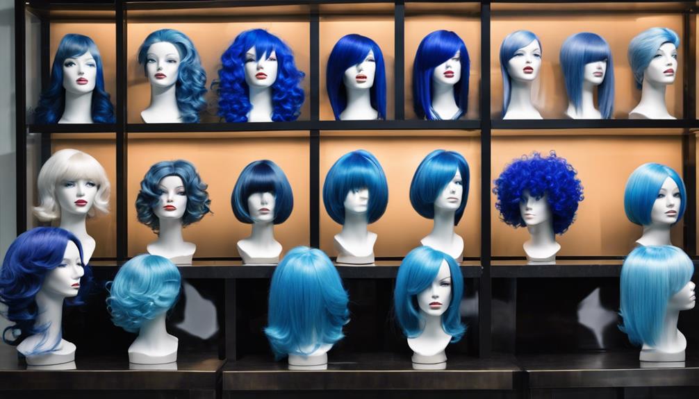 blue human hair wigs