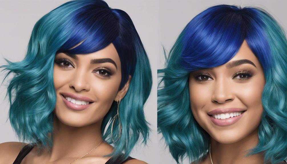 blue human hair wigs