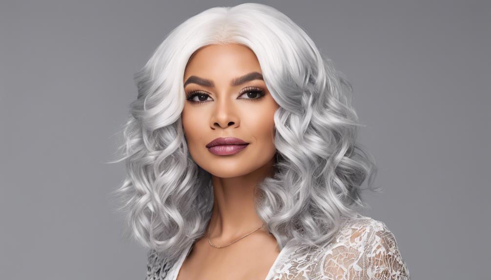 sleek stylish white wig